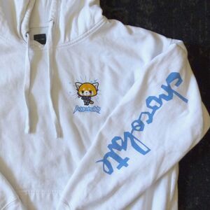 Aggretsuko Sanrio X Chocolate Skateboards Hoodie Mens XL White Kenny Anderson